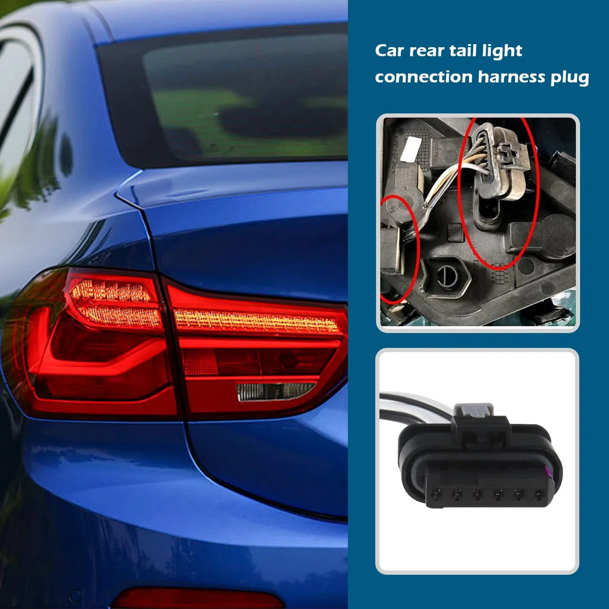 Cablaggio di Collegamento Fanale Posteriore da 2 Pezzi a 6 Pin di Ricambio 61132359993 Compatibile con BMW F20 F21 F22 F23 F28 M2 F30 F31 Serie 1'2'3'4' Cablaggio del Connettore della Lampada di Coda