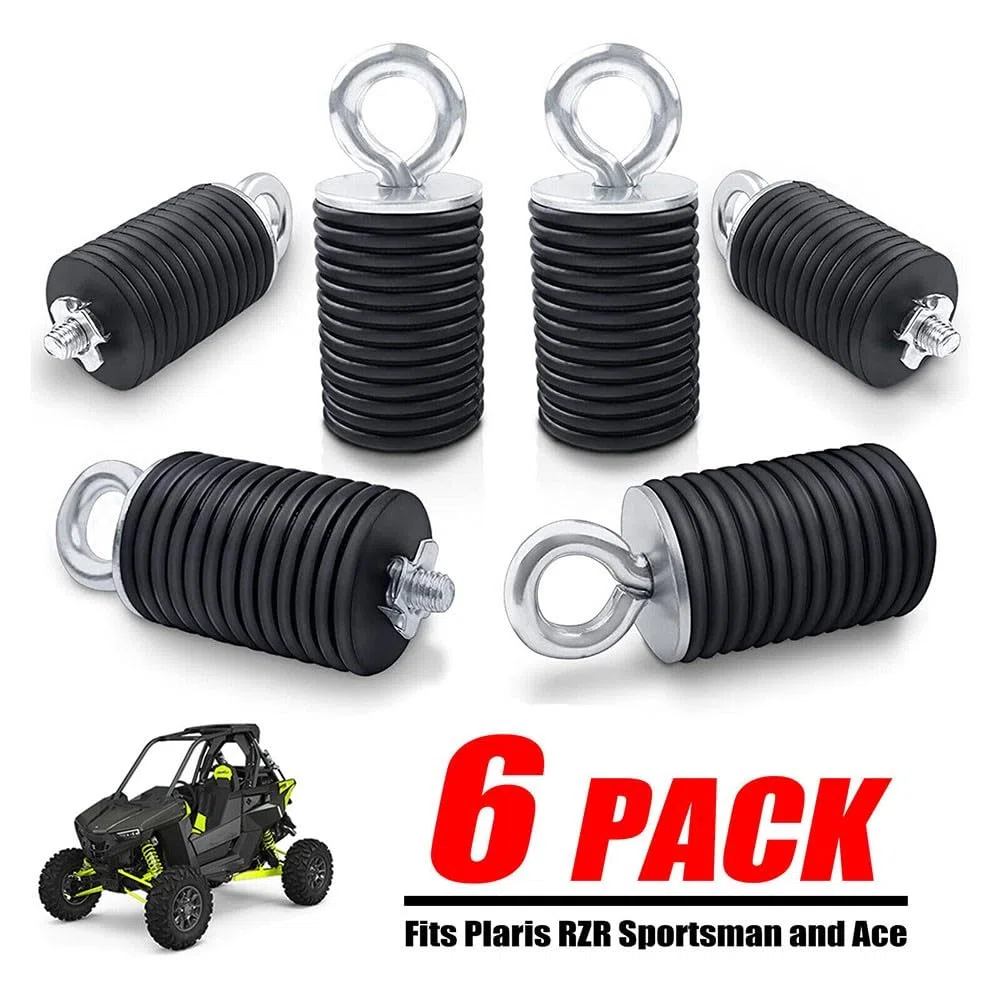 Confezione da 6 ganci di ancoraggio Lock and Ride per polaris per rzr 1000 UTV ATV, robusto metallo presa sicura, nero argento