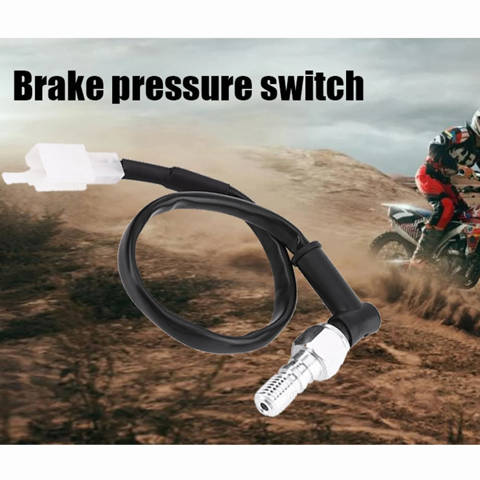 sensore stop moto + Interruttore della luce di pressione del freno del motociclo, interruttore della luce posteriore del motociclo universale per il motociclo (filo spesso M10 1.25MM)