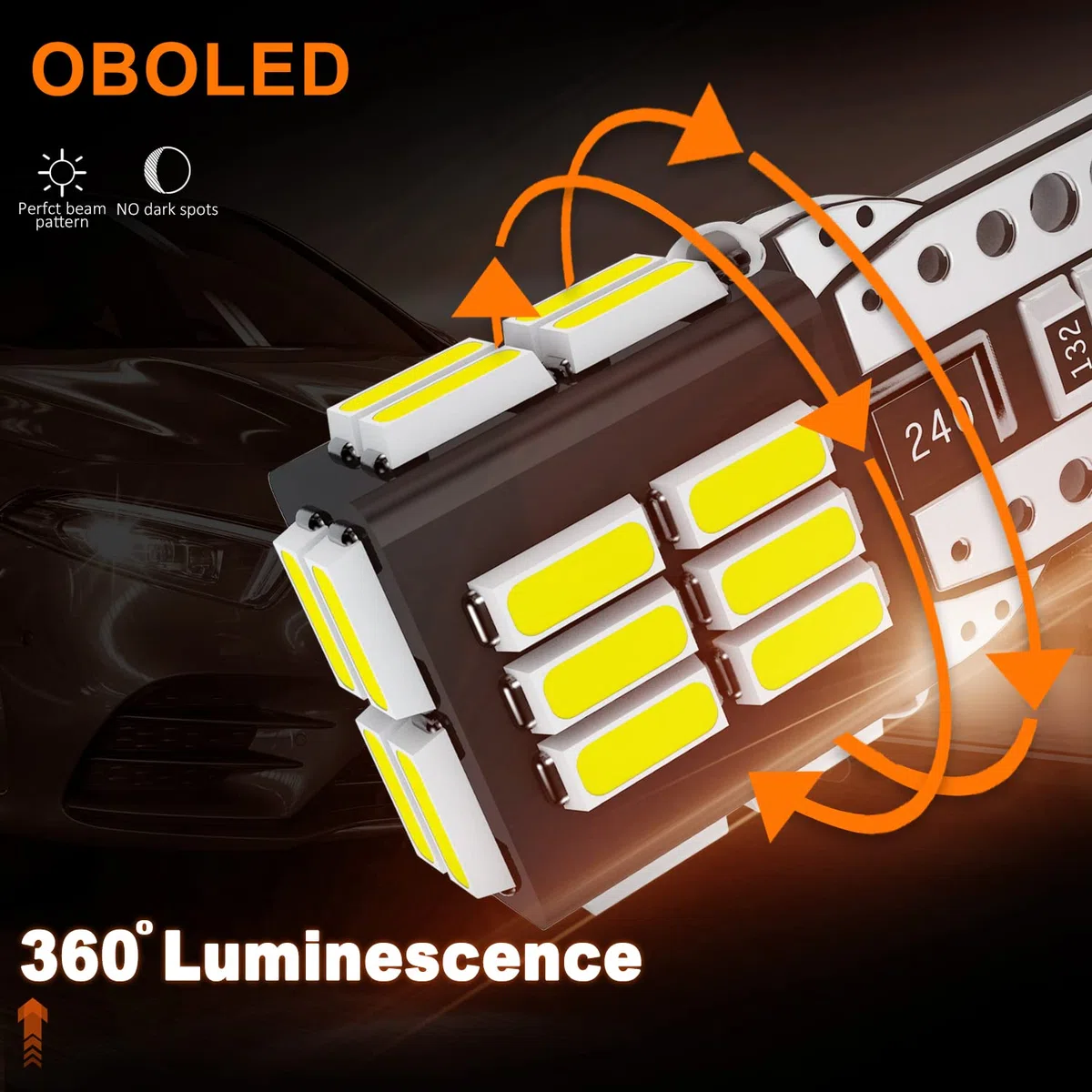 T10 W5W LED Lampadina CANBUS 194 501 168 24SMD per Auto LED Luci Interne Plafoniera Mappa Targa Posizione Cupola Cortesia Luce 12V 6500K Bianco 10 Pezzi