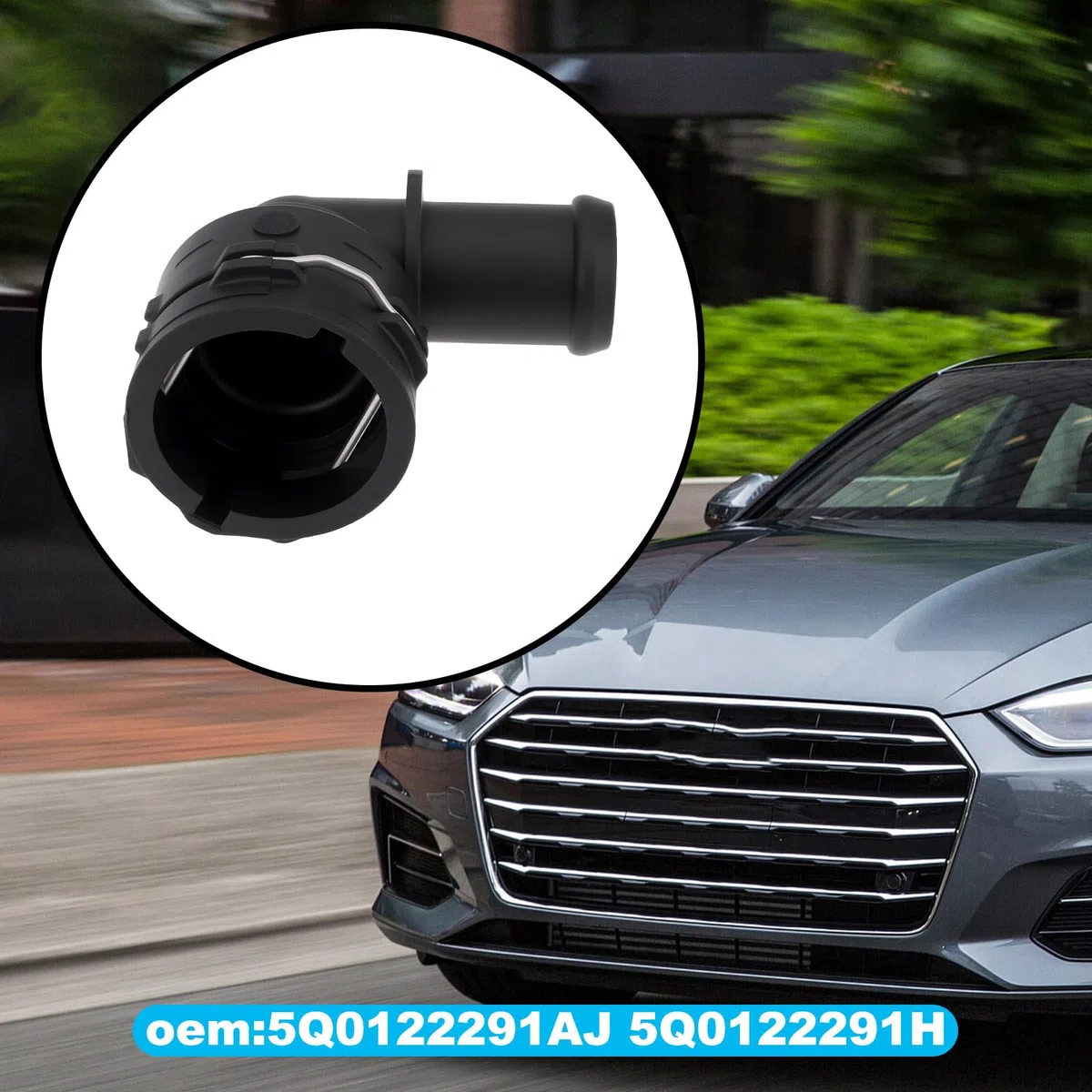ECSiNG 2 Pezzi Flangia Refrigerante Auto 5Q0122291AJ 5Q0122291H Compatibile Con Audi Sportback 2018/09-2025/12