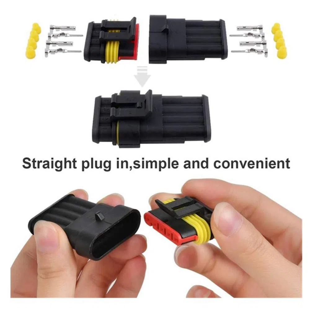 TOCYORIC 352 Pcs Connettore Impermeabile Auto 1/2/3/4 Pin, Elettrico Kit, Sigillato, 1.5mm Terminale Spina Impermeabile per Auto Camion Marina Moto
