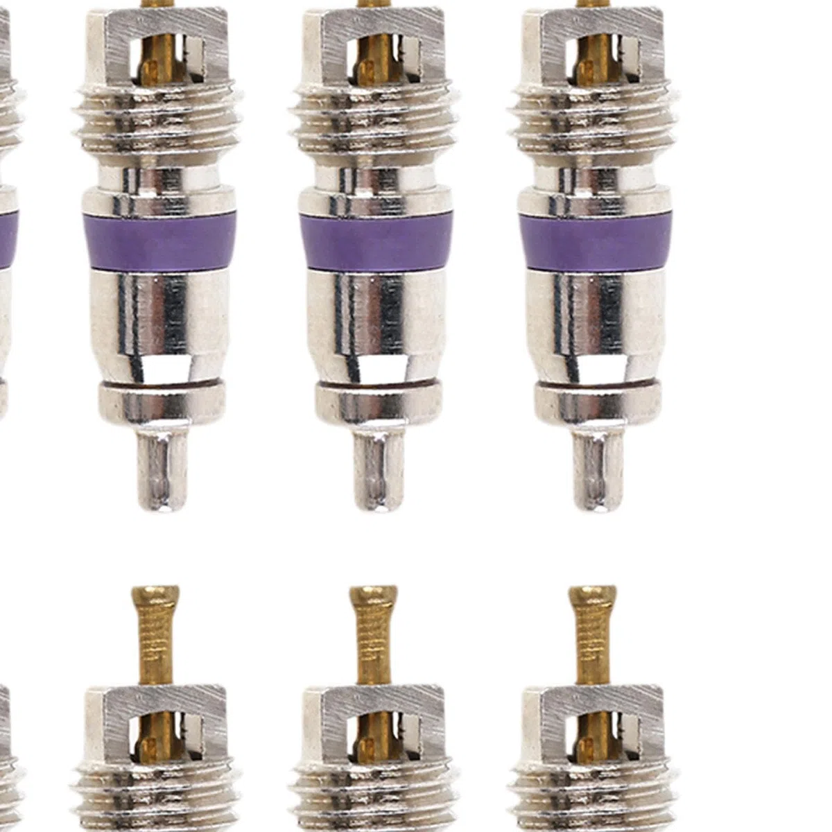 Kit di 10 Pezzi di Ricambio per Valvole di Condizionata, Servizio di Riparazione del A/C, Nucleo della Valvola in Ottone per La Manutenzione dell'Aria Condizionata di Auto