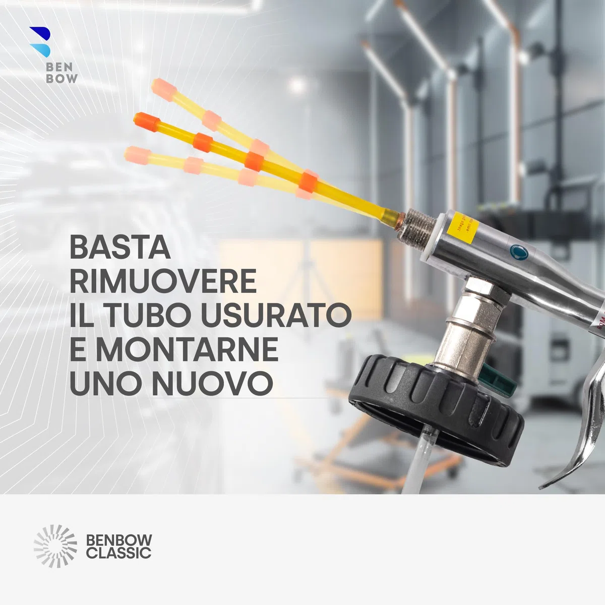 BenBow 017 5x Tubo in Silicone, Tubo di Ricambio Arancione per Pistola di Pulizia ad Aria Compressa - Ricambio, Tubo Rotante con Pesi - Effetto Turbine Intenso & Compatibile con la Serie Classic