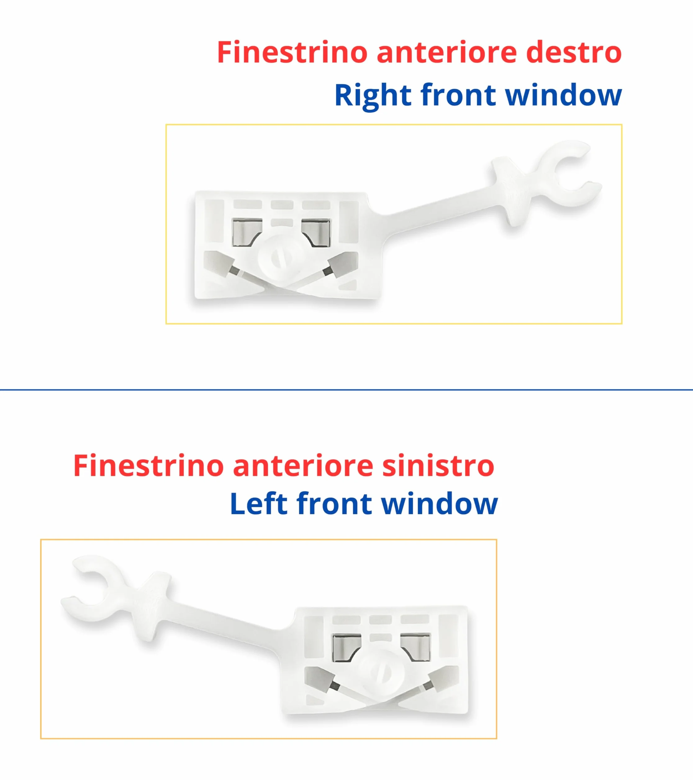 1neiSmartech Set 2 Clip Riparazione Regolatore Alzacristalli Finestra Porta Anteriore Destra e Sinistra Compatibile Con Alfa Romeo 147 2000–2010 Ricambio Aftermarket per Finestrino