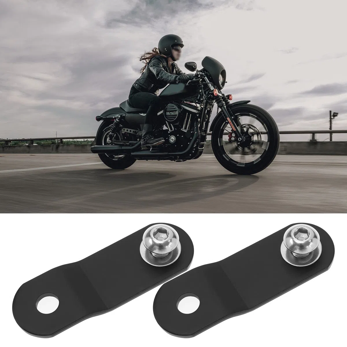 2 pezzi moto serbatoio gas kit di sollevamento in acciaio pezzi di ricambio compatibile con Sportster XL883 1200 48 72 nero 1,5 pollici