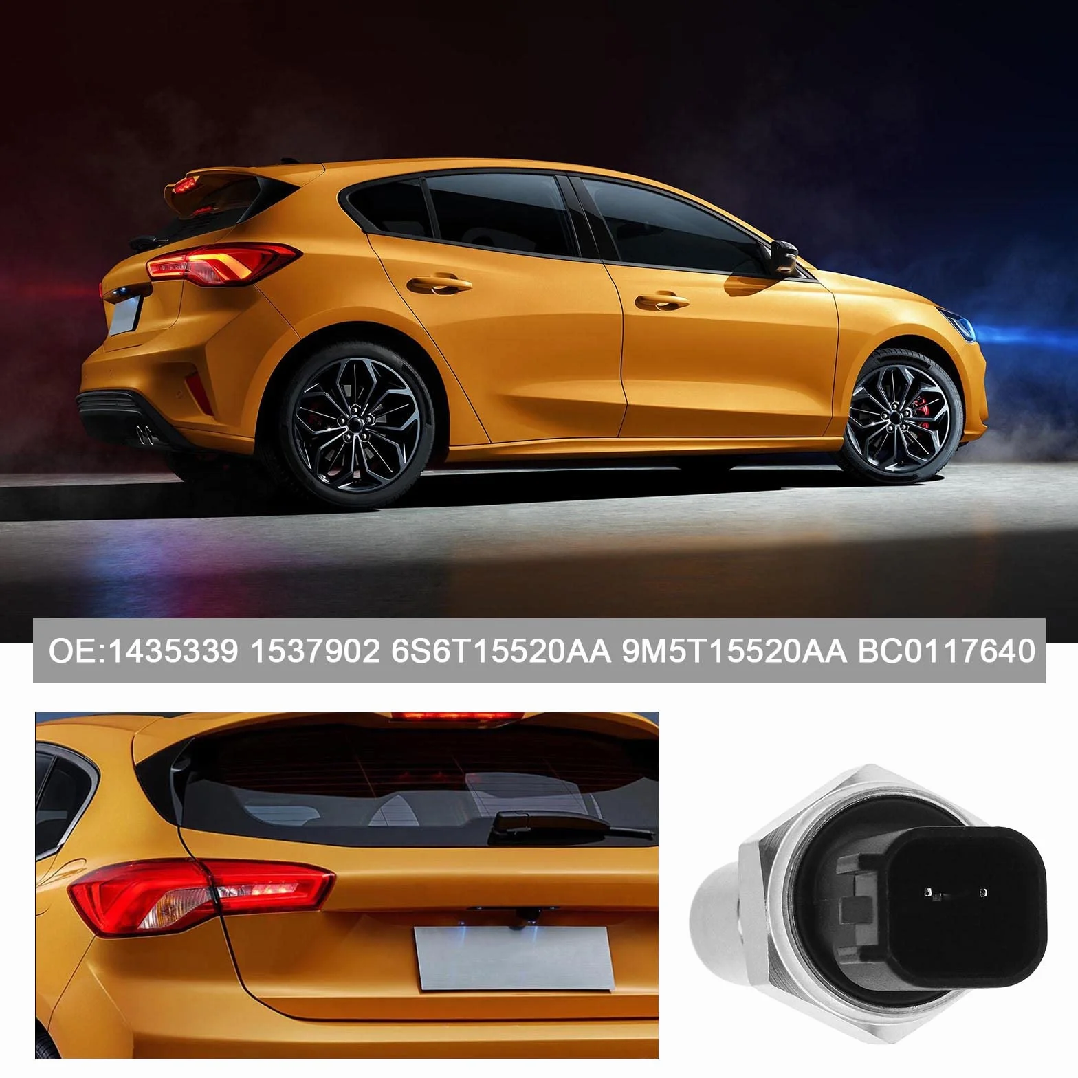 OTOTEC Interruttore luce di retromarcia compatibile con FIESTA C-MAX B-MAX 1435339 1537902 6S6T15520AA 9M5T15520AA BC0117640 Ricambi Auto