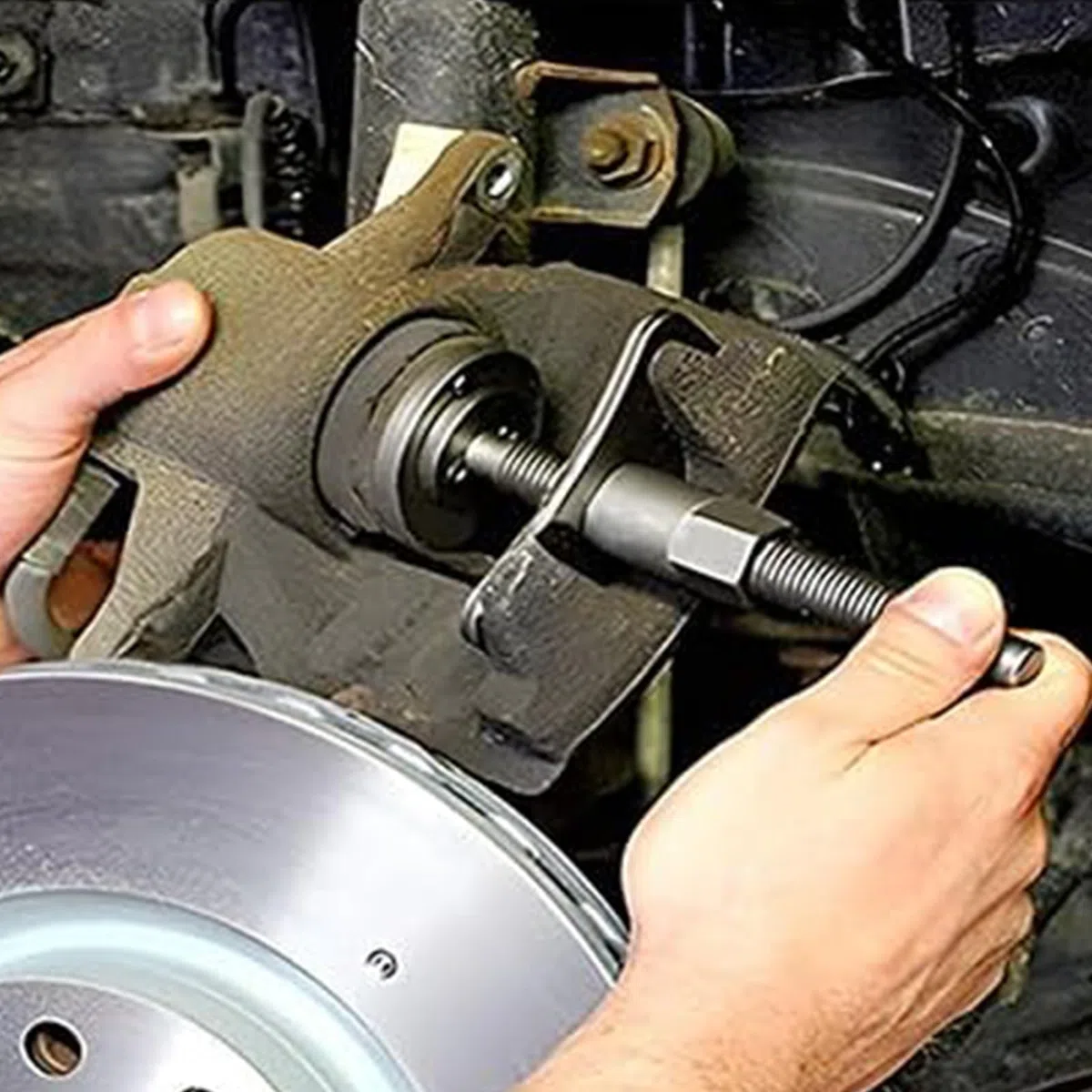 Spingi Pistone Pinza Freni Resettatore del Pistone del Freno, Acciaio Vanadio Addensato 610 g Strumento di Ripristino dei Freni, Mandrino Doppia Faccia, per Auto, Camion e Motociclette