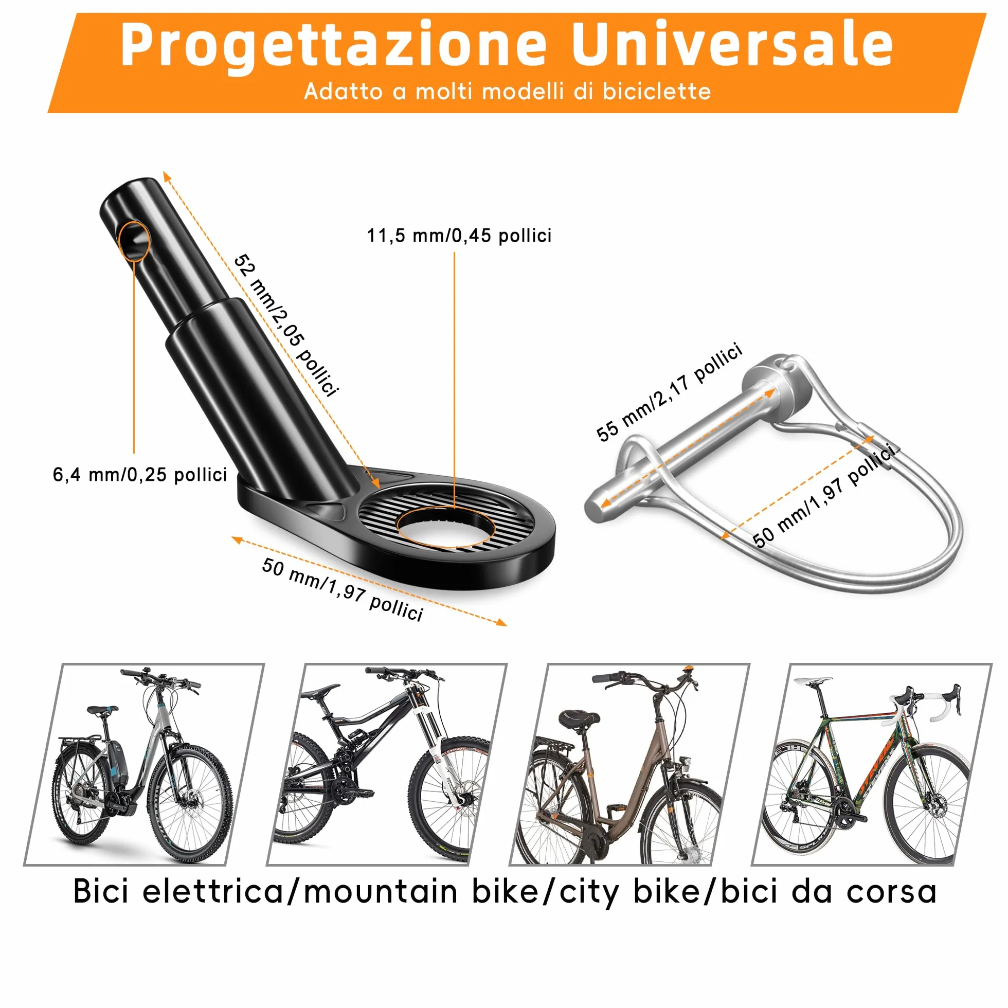 Gancio per Rimorchio per Bicicletta, Gancio Di Traino per Bicicletta, Gancio per Bicicletta, Frizioni per Rimorchi per Bicicletta Applicabile a Rimorchi per Bicicletta, Rimorchio per Bambini