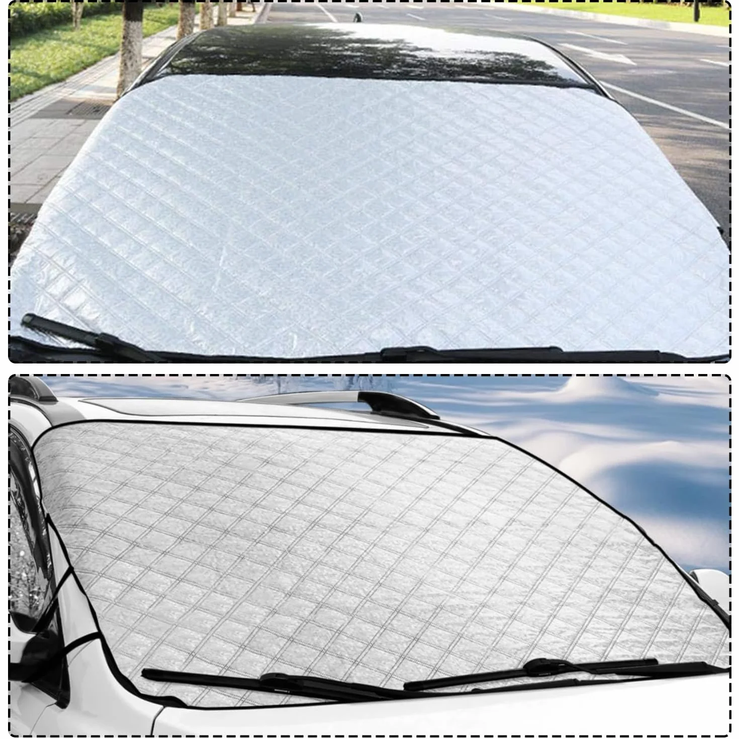 Copertura per Parabrezza Auto,Protezione Parabrezza Antighiaccio,Parasole Auto Parabrezza,Protezione Solare per Parabrezza Anteriore,Copri Parabrezza Auto,Parasole per Auto,Adatto Inverno,Estate