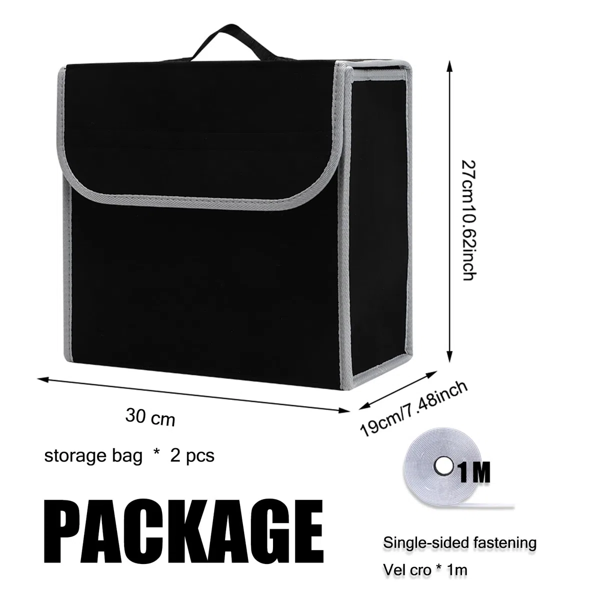 Organizer Bagagliaio Auto in feltro, 2 pezzi 30 x 19 x 27 cm accessori auto interno organizer baule per Attrezzi & Cura per attrezzi e declutter interno, adatto per tutti i veicoli