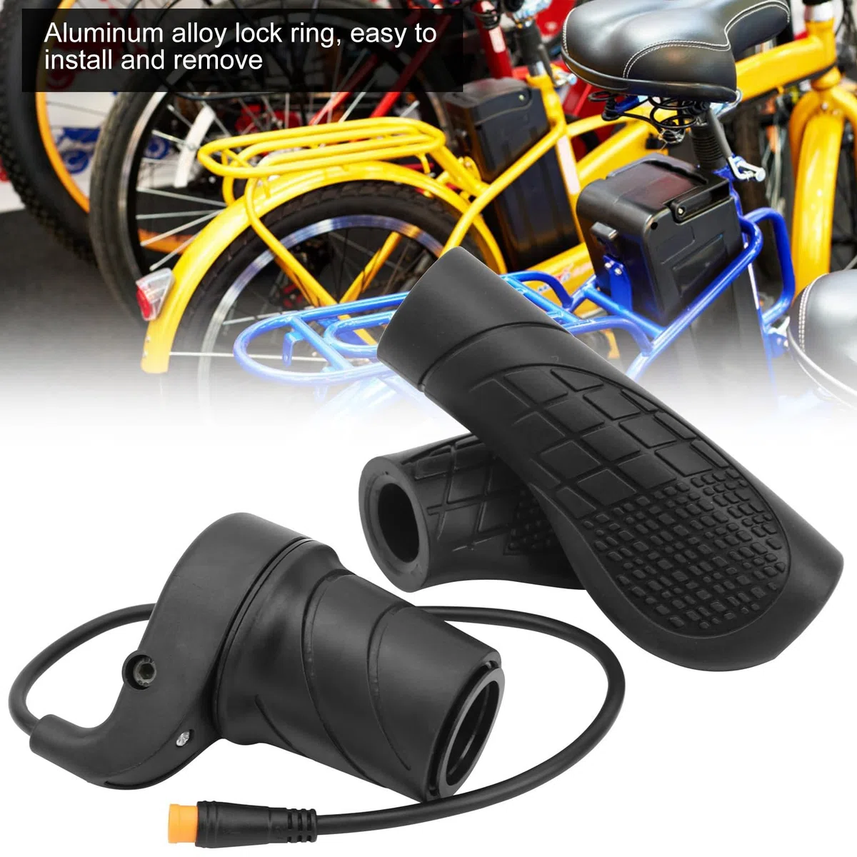 KIMISS Acceleratore a Mezza Rotazione Impermeabile per Bicicletta Elettrica, Parte di Modifica per Mountain Bike, Acceleratore a Rotazione per Bici Elettrica con Display,