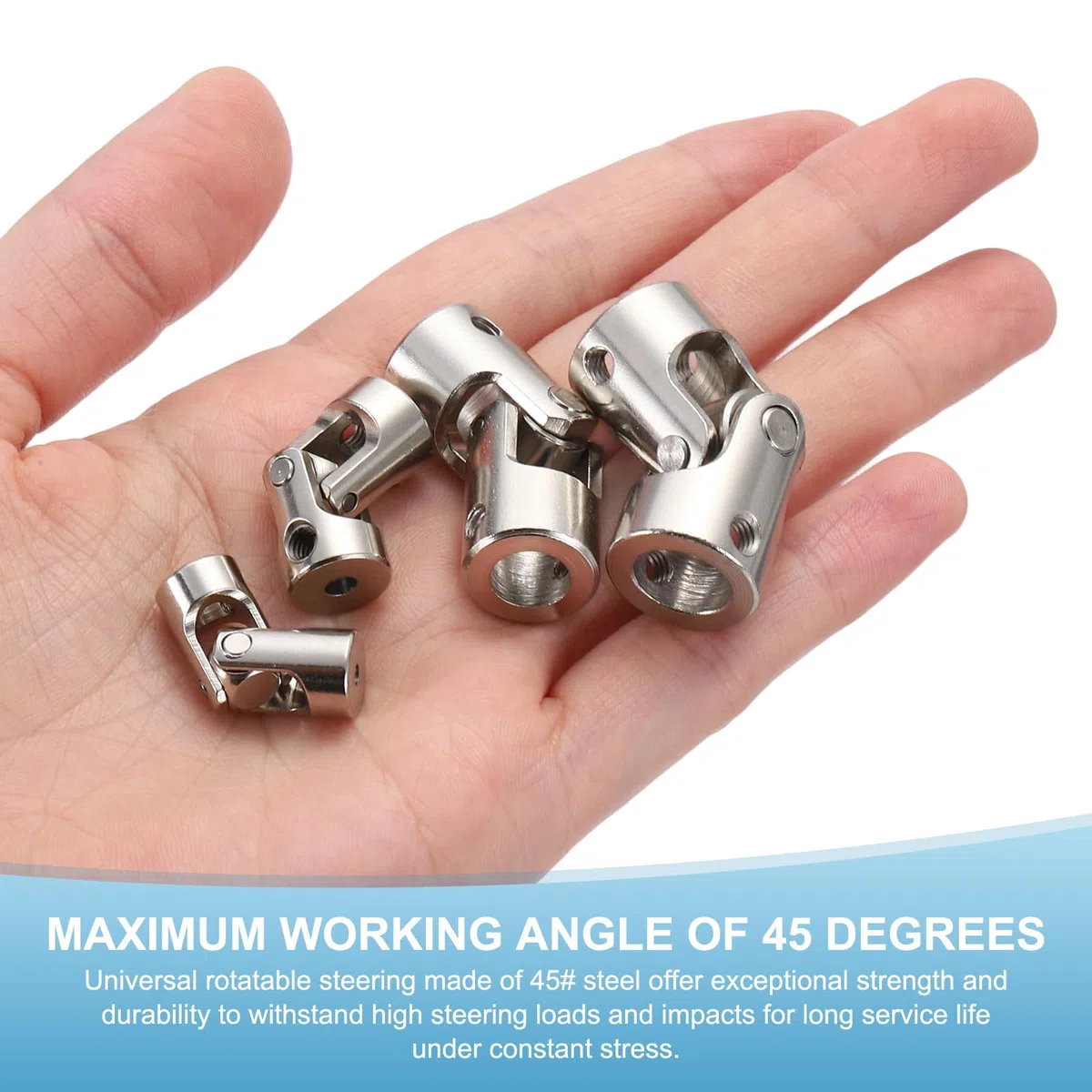 QUARKZMAN 5Pcs Giunto Universale Albero Di Trasmissione, Diametro Interno Da 5mm A 5mm Giunto A Cardano Rotabile Con Viti Per Auto RC, Robot, Barca, Motore Nave