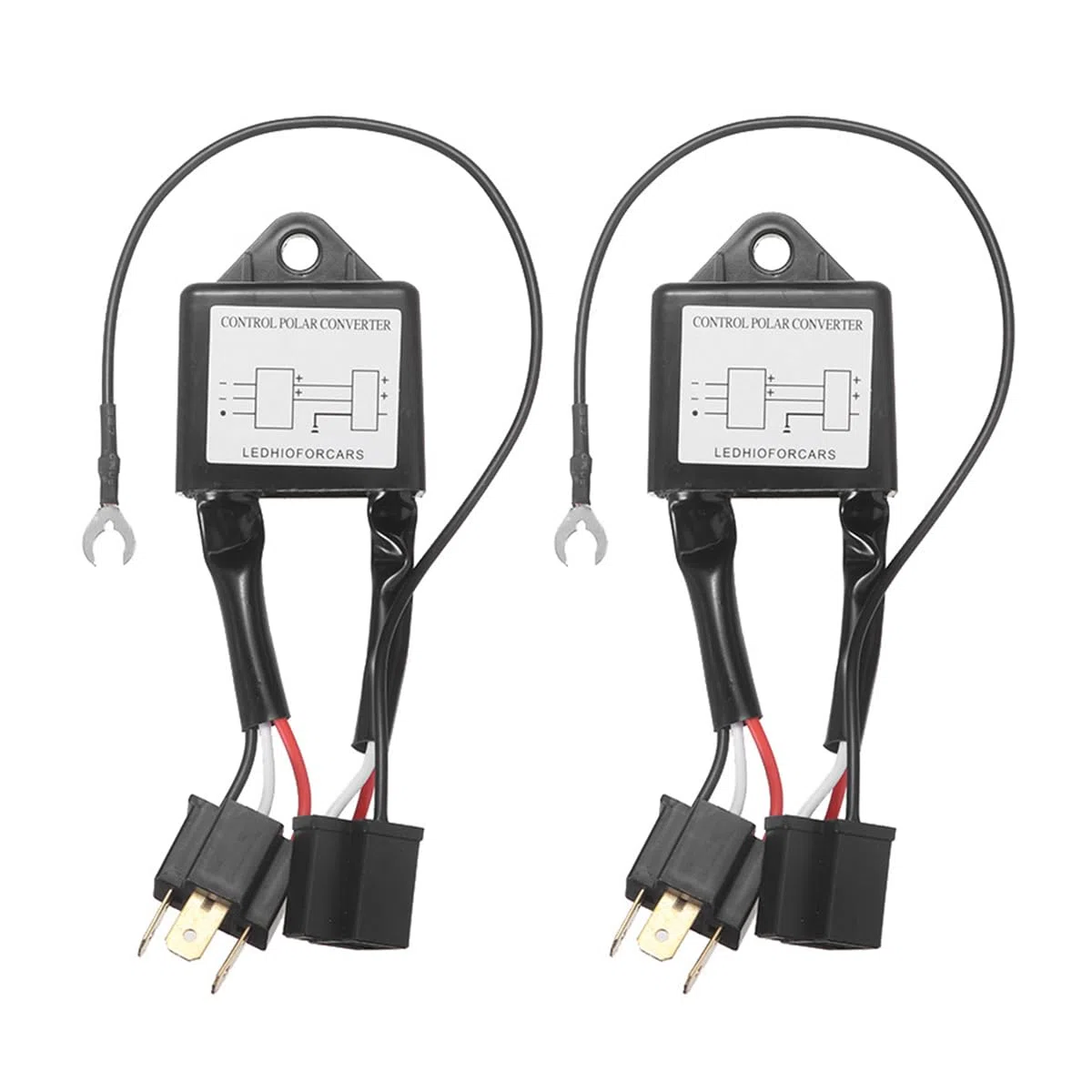 CGEAMDY 2 Pezzi Universale Convertitore Polare Dell'automobile, LED Negativo Convertitore Interruttore Fascio Adattatore, Adattatore Del Cablaggio Dell'interruttore Negativo Polare Del LED per H4