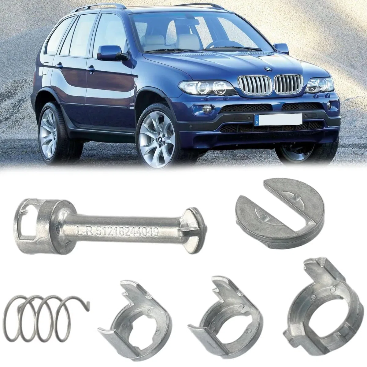 Twowinds - Cilindro Serratura 51217035421 Compatibile con BMW X5 E53 (1999-2006), X3 E83 (2003-2010) - Porta Anteriore Destra e Sinistra - 40mm (lotto di 18 pezzi)