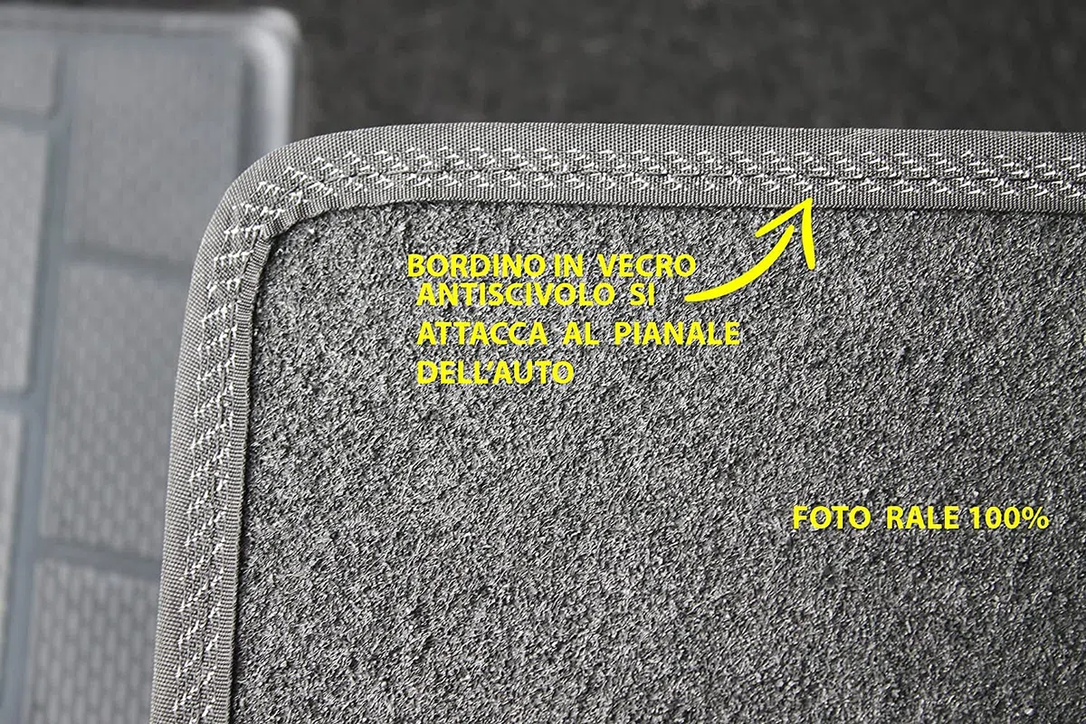 Tappetino guidatore Sandero dal 2008 al 2020 bordino nero moquette nera composto da tappeto solo lato guida antiscivolo specifico su misura 131477