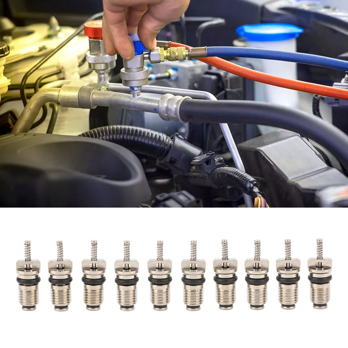 Nucleo della Valvola dell'aria Condizionata per Auto, Dimensioni Standard del Nucleo della Valvola Ad Alta Pressione AC Buona compatibilità Facile Installare 50 Pezzi di