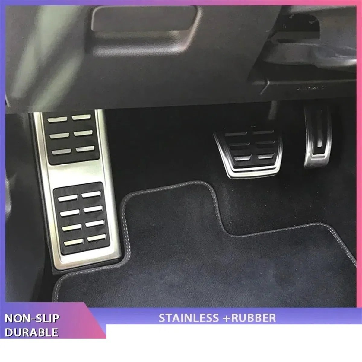Pedali Auto Copripedale Per Per GOLF 7 8 Per GTi MK7 Per Lamando Per POLO A05 Per Passat B8 Per Skoda Per Rapid Per Octavia 5E 5F A7 2014+ In Acciaio Inox Copertura Pedale Pedaliera auto(MT with rest)
