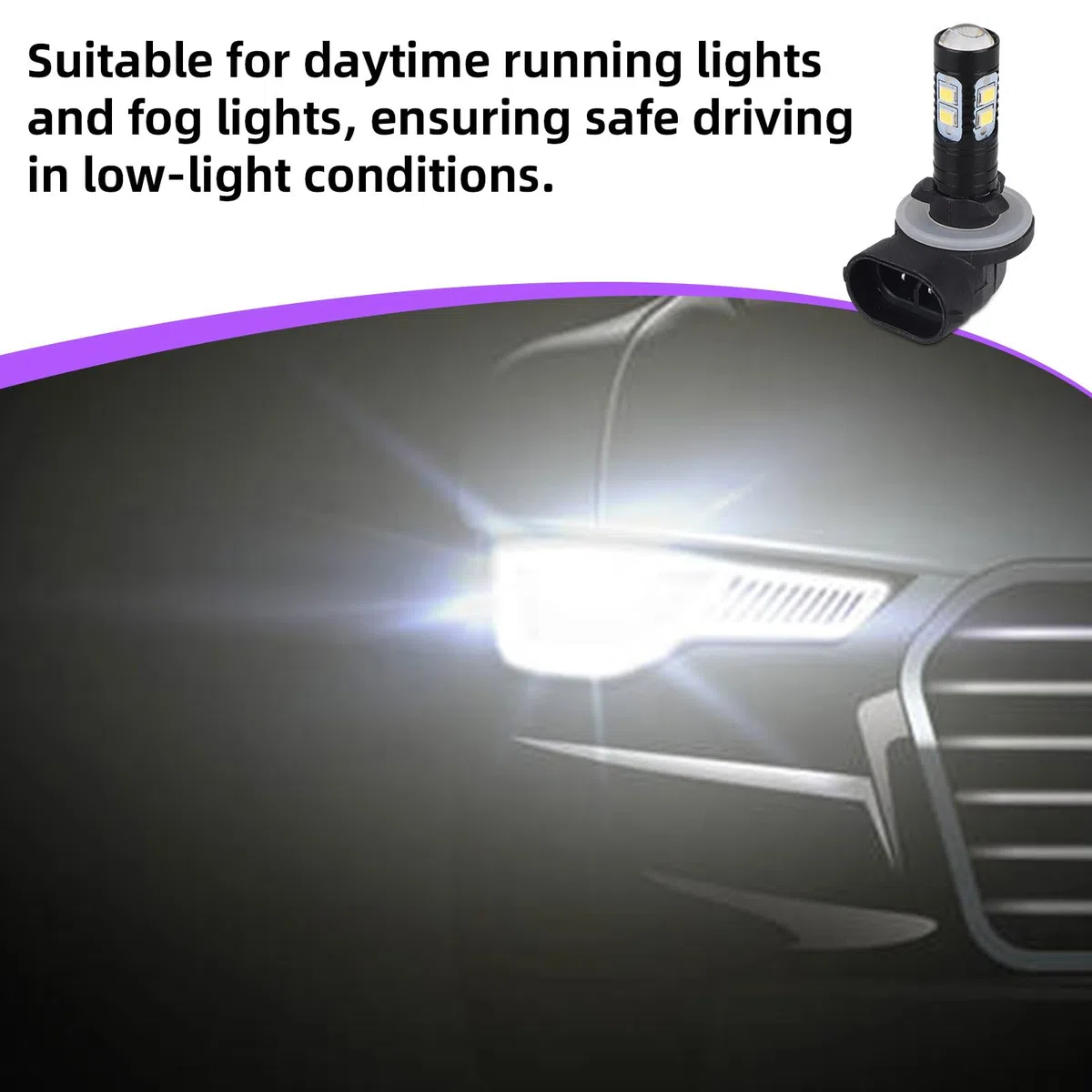 2pz 881 50 W Lampadina Fendinebbia LED per Fari Allo Xeno 881 889 862 886 894 896 898, Luci Diurne a LED Luminose per Auto e Camion