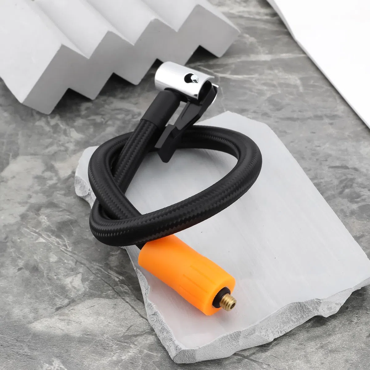 Adattatore per tubo di gonfiaggio per pneumatici M6, lunghezza 40 cm, per mandrino a clip, ugello per pneumatici, auto, moto, bicicletta, pompa ad aria, connettore per tubo flessibile