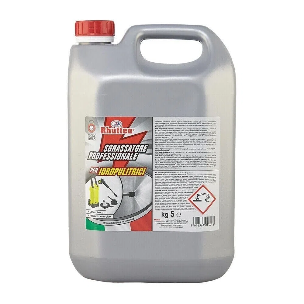 Detergente sgrassatore idropulitrici Rhutten professionale super potente da 5 Litri cod. 181008