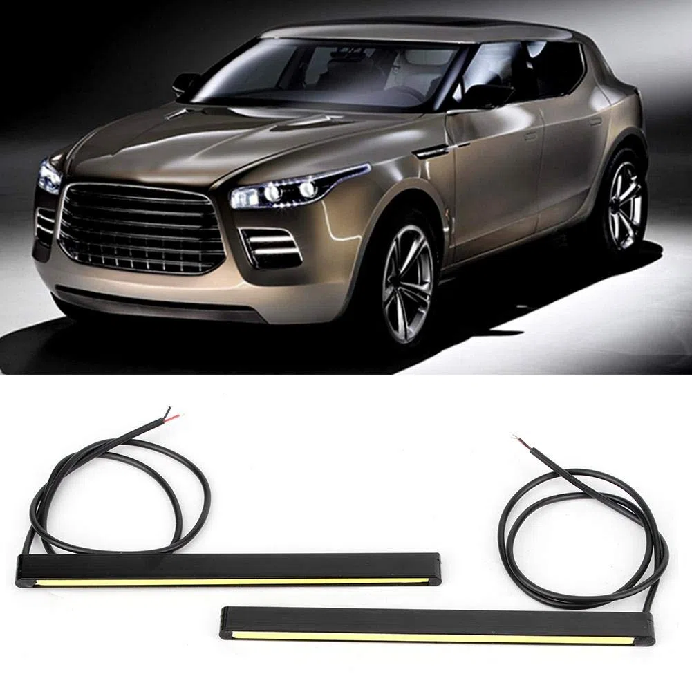 KIMISS COB Luce di marcia diurna ad alta luminosità LED DRL Lampada per modifica auto(16cm-bianca)