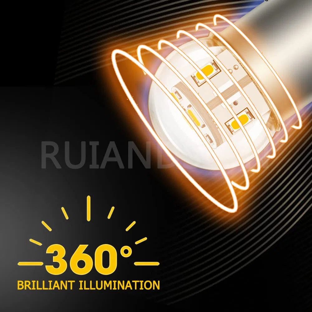 Ruiandsion 2 lampadine a LED 1157 6V BAY15D 2057 2357 7528 Bianco caldo 3014 12SMD LED Chip Luci posteriori a LED per retromarcia e frenata