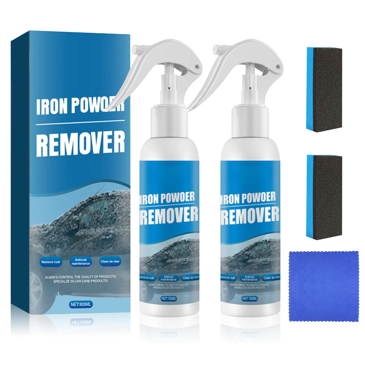 2 Pezzi Convertitore Ruggine, Spray per Rimuovere la Ruggine, Eliminare Ruggine da Metallo, Multifunzionale Antiruggine Sprays, Antiruggine per Ferro, per Automobili, Biciclette, Metallo