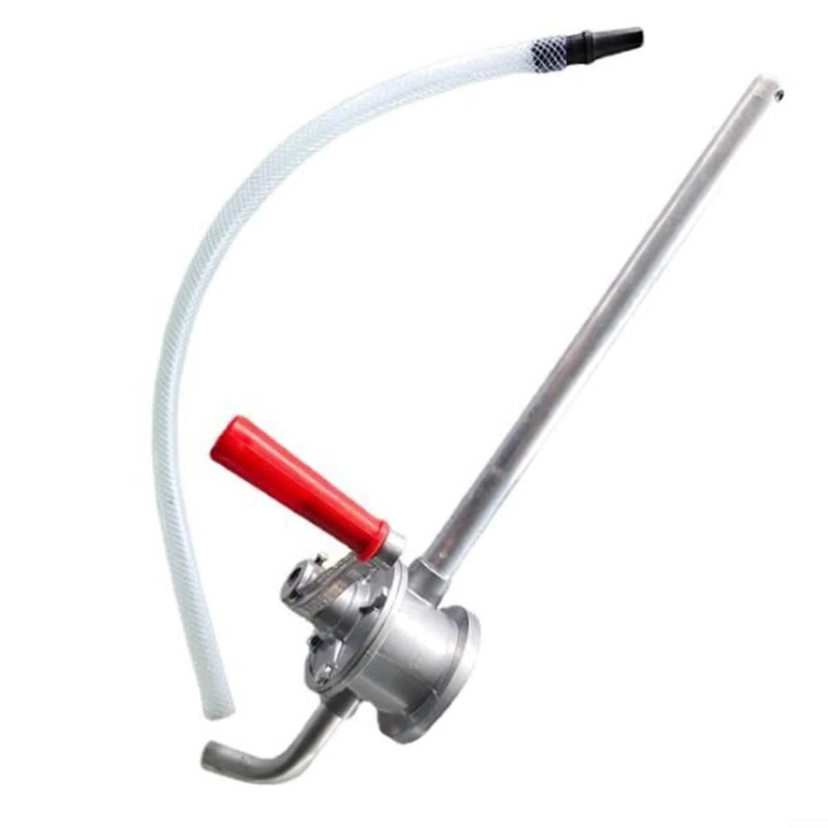 Pompa manuale a tamburo rotante, portata 10 Gpm, autoadescante, trasferimento di olio combustibile con adattatore da 5,1 cm e tubo da 55 cm, struttura in lega di alluminio per erogazione di