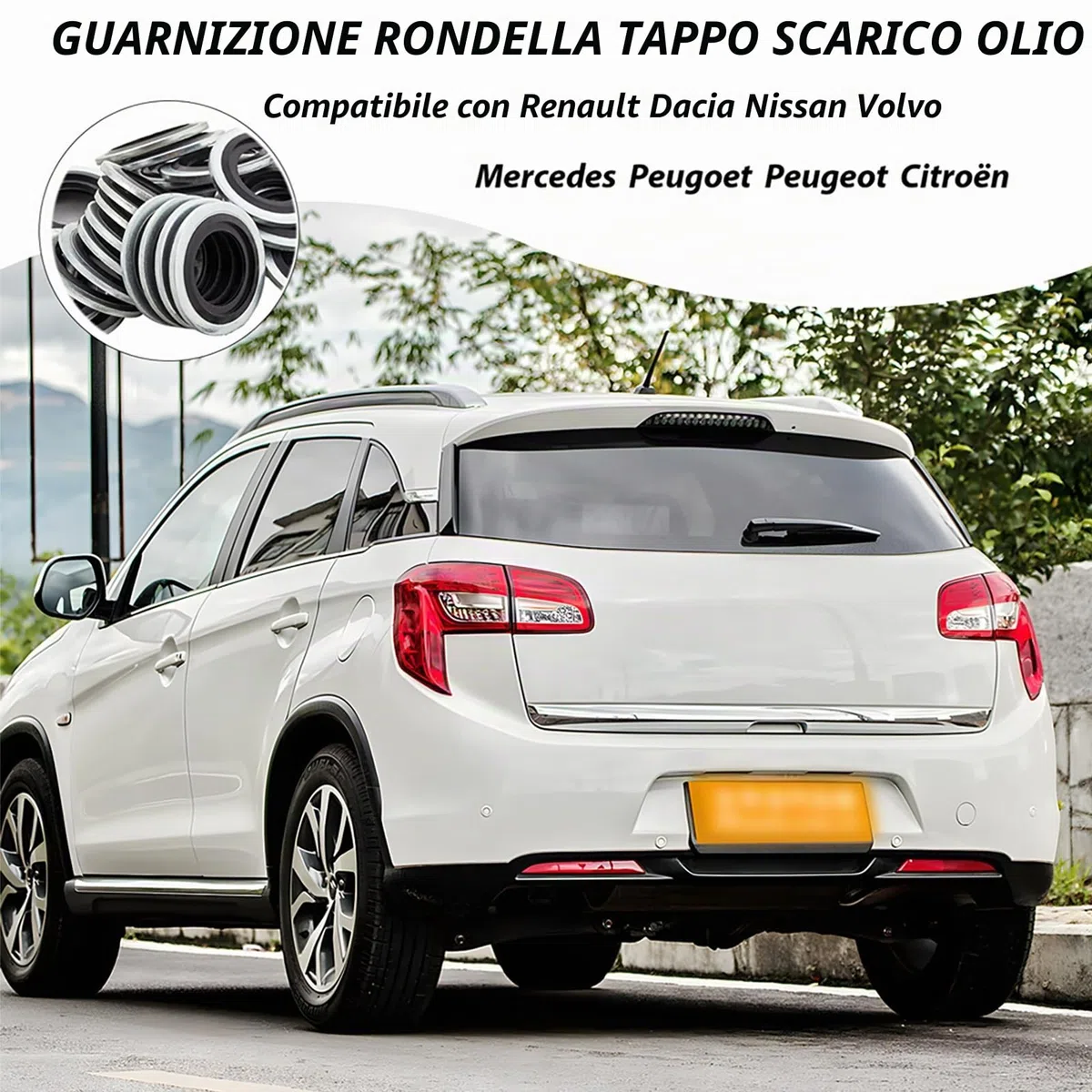 Guarnizioni per tappo di scarico olio, confezione da 20 viti di scarico olio anello di tenuta, OEM 110265505R, 6079970345, 8200641648, 3121867, 7700266044 compatibili con Captur Clio Laguna Megane