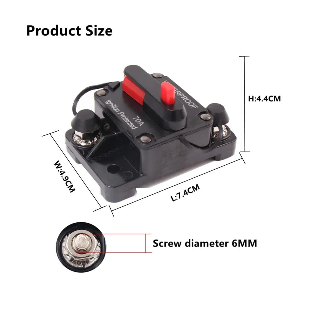 automatico per auto, 70 A, 12 V-48 V, impermeabile, con interruttore automatico e interruttore automatico, per interruttore manuale, inverter per auto (70 A)