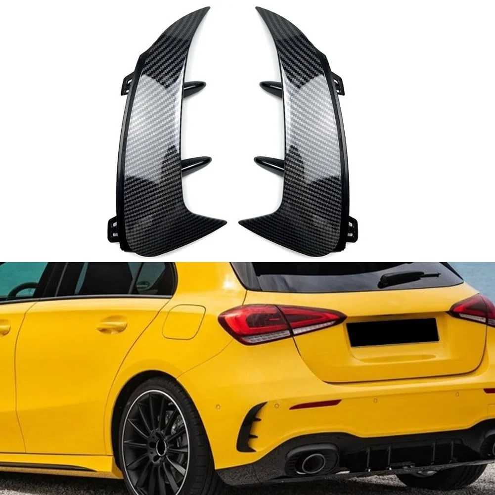 Design elegante splitter canard per paraurti posteriore per Mercedes Classe A W177 facile da applicare (nero)