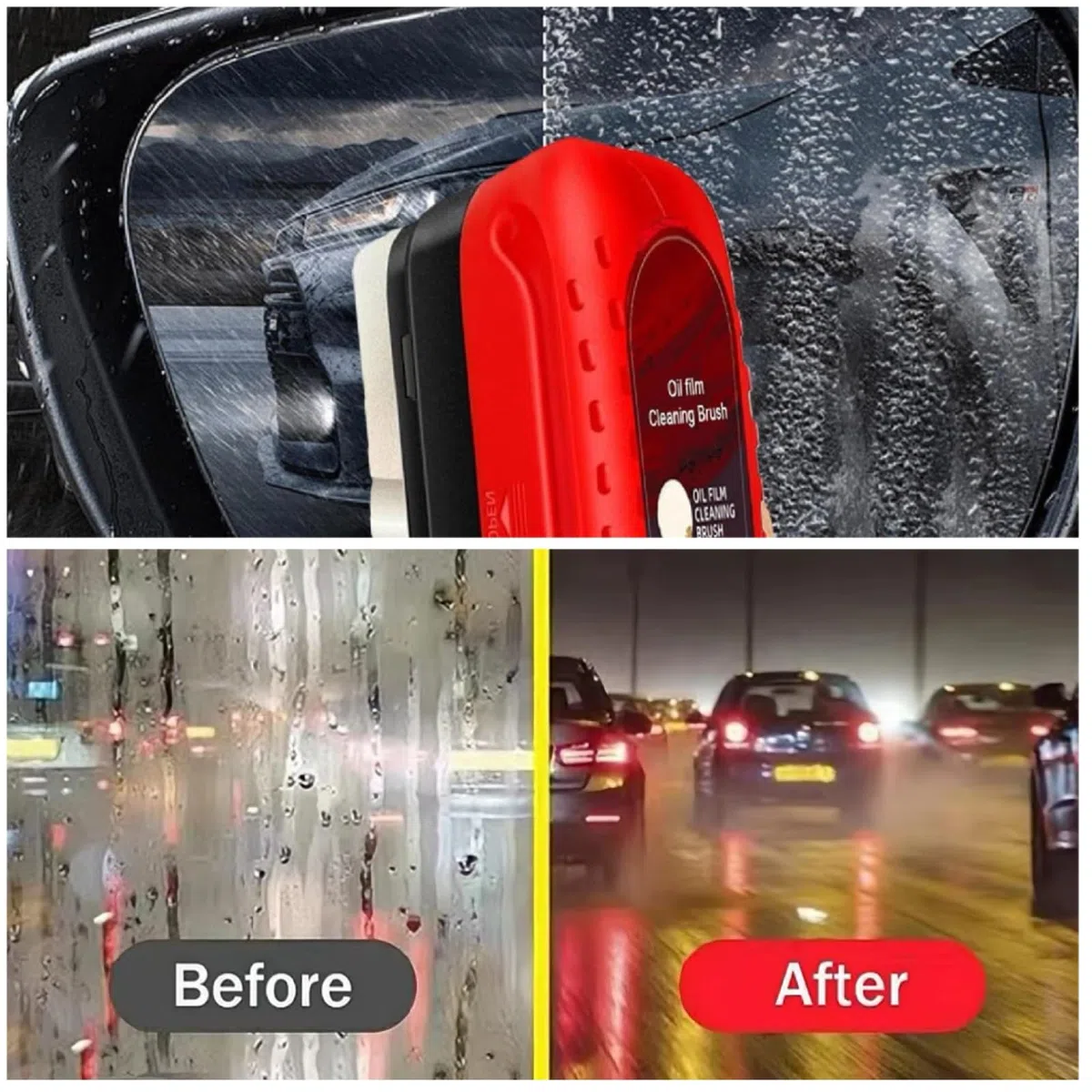Oil Film Brush, Pulitore Vetri Auto, 2 Pezzi Spazzola di Pulizia Della Pellicola Olio, Automotive Oil Film Cleaning Brush, Detergente Per Parabrezza Auto, Pulitore Pellicole D'Olio