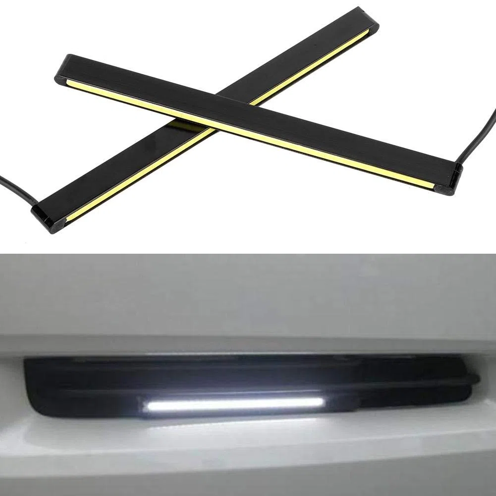 KIMISS COB Luce di marcia diurna ad alta luminosità LED DRL Lampada per modifica auto(16cm-bianca)