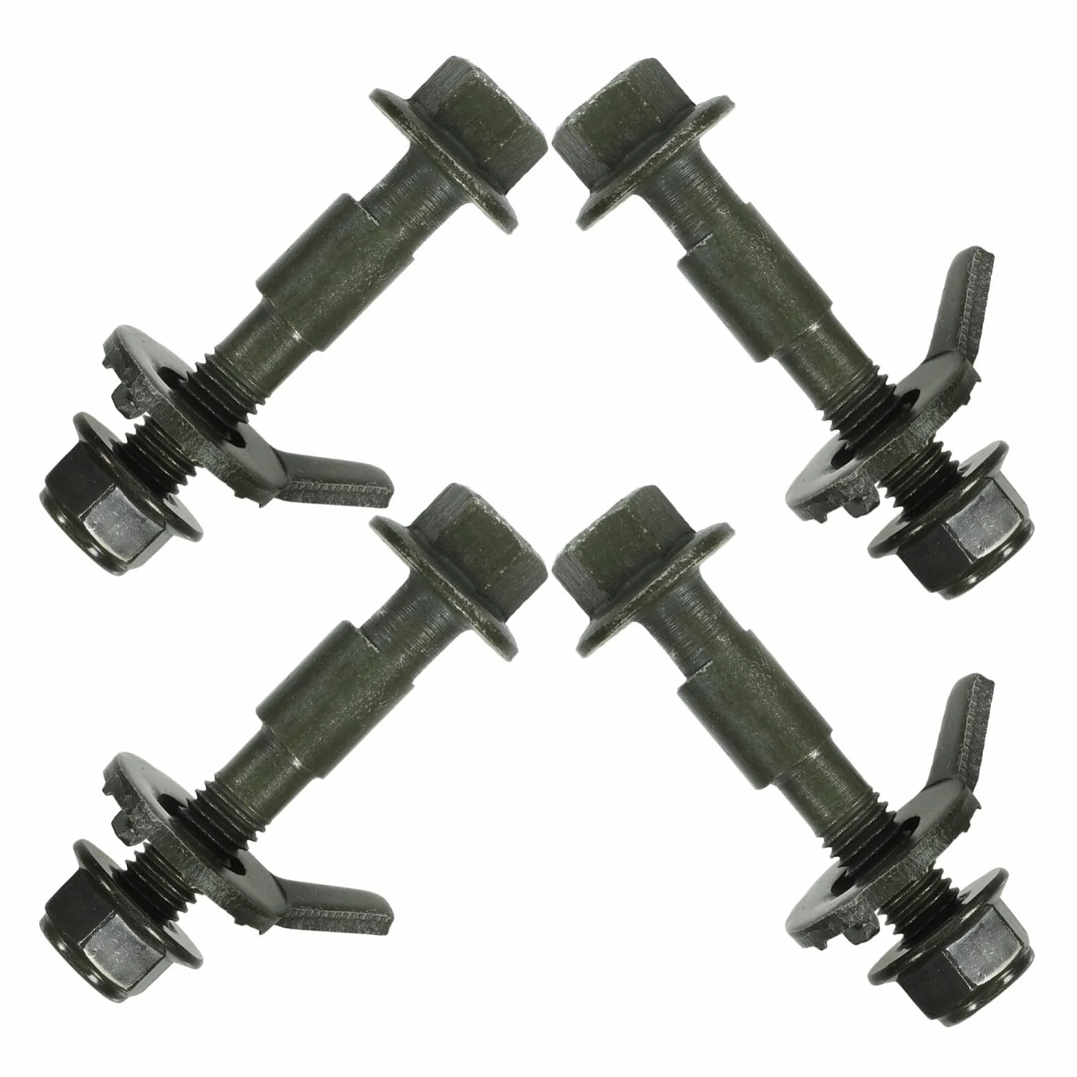 SHINEOFI 4 Pezzi Kit Bulloni di Campanatura 10.9 Acciaio Allineamento Ruote 12mm Neri