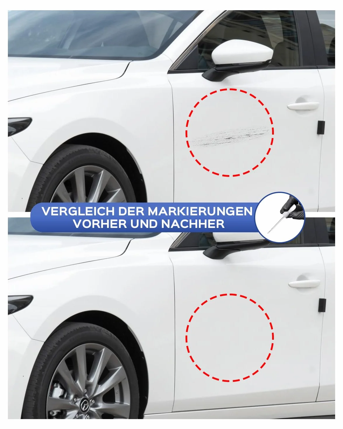 42M Deep Crystal Blue Pearl - Kit di penna per Mazda – Corrispondenza esatta per chip e graffi