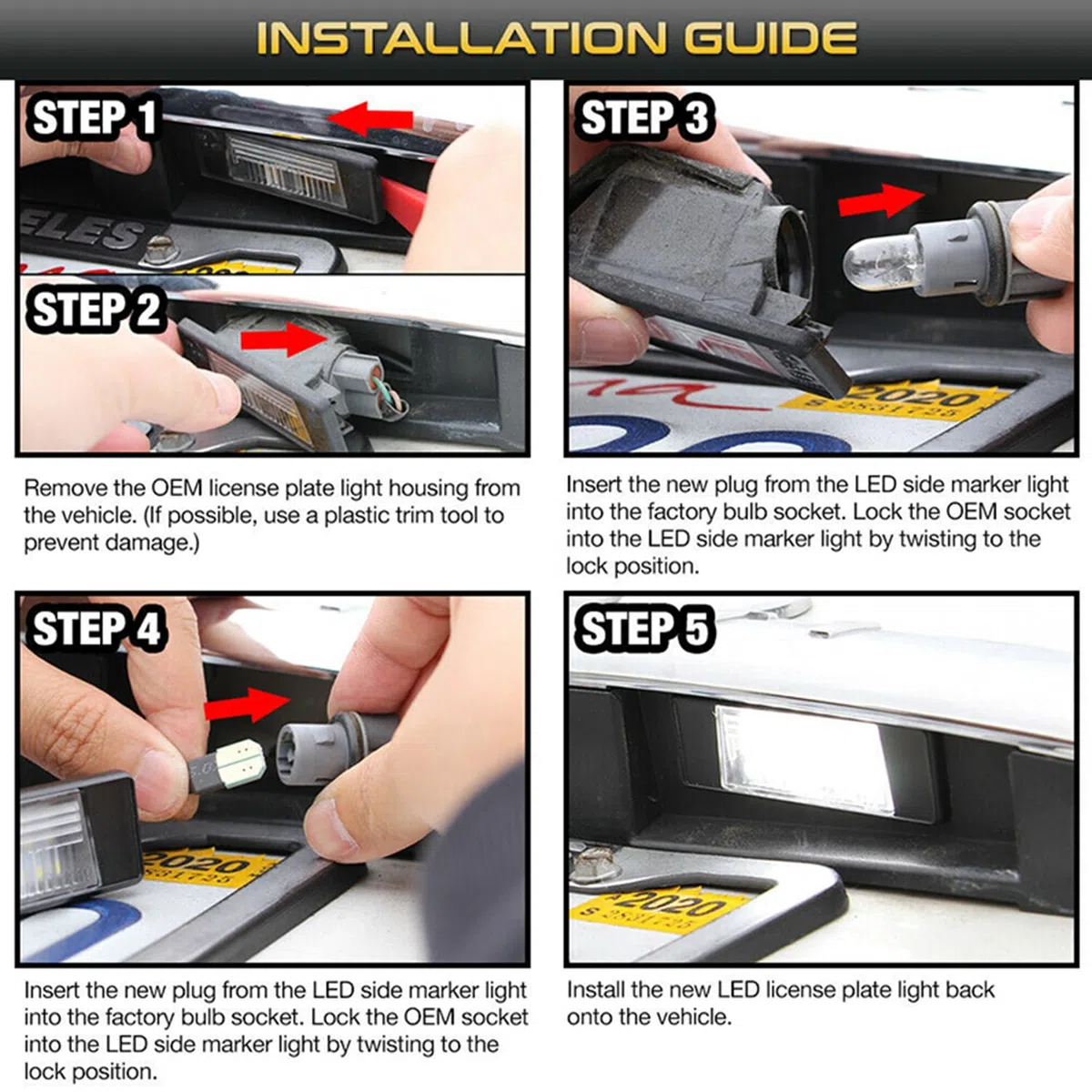 Set di 2 luci targa Compatibile con Nissan X-Trail T31 Qashqai J10 J11 Juke F15 Primera P12 Pathfinder R51 Rogue Sport Versa Armada Q50