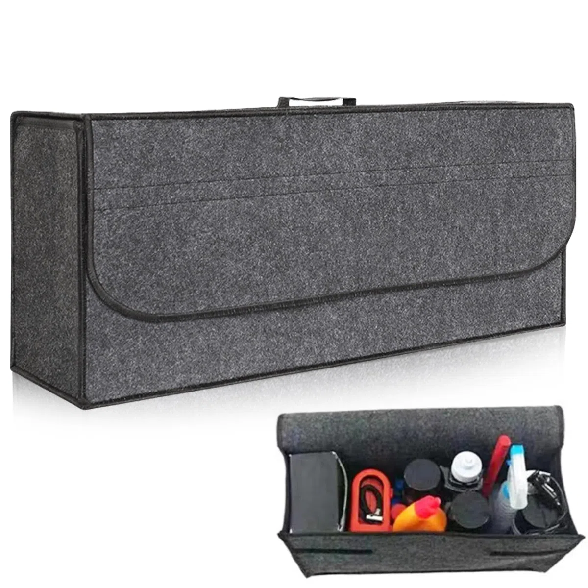 Organizer per bagagliaio, pieghevole, per auto, misura XXL, antiscivolo, 60 x 25 x 17 cm