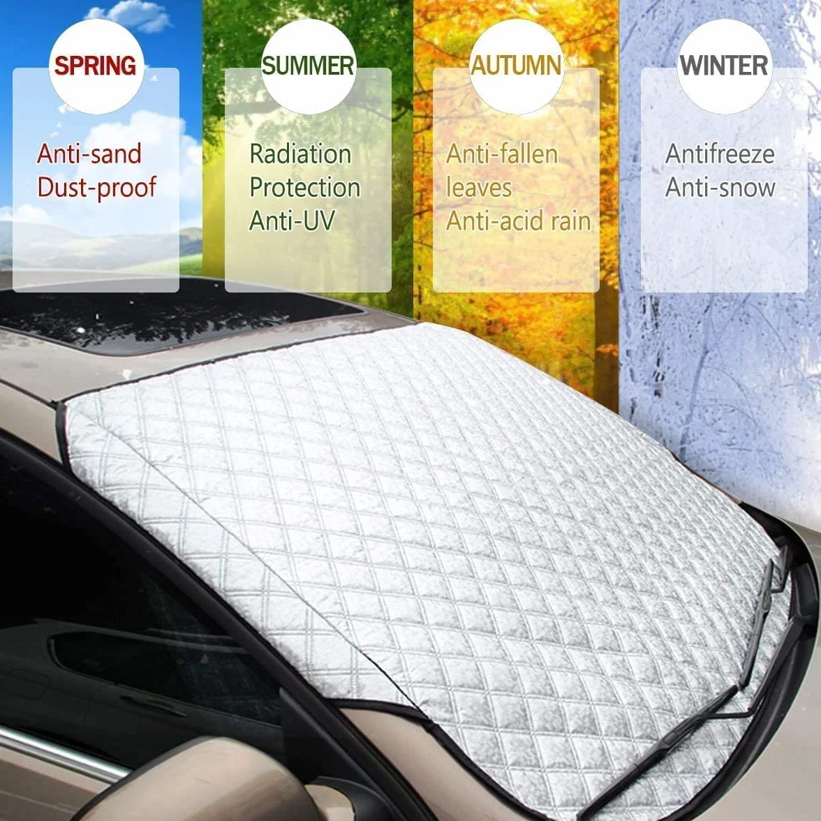 Copertura per Parabrezza per Auto, Paralume in Lamina Resistente per Tutte le Condizioni Atmosferiche,Copri Parabrezza Antighiaccio, Anti UV, Adatto la Maggior Parte dei Veicoli