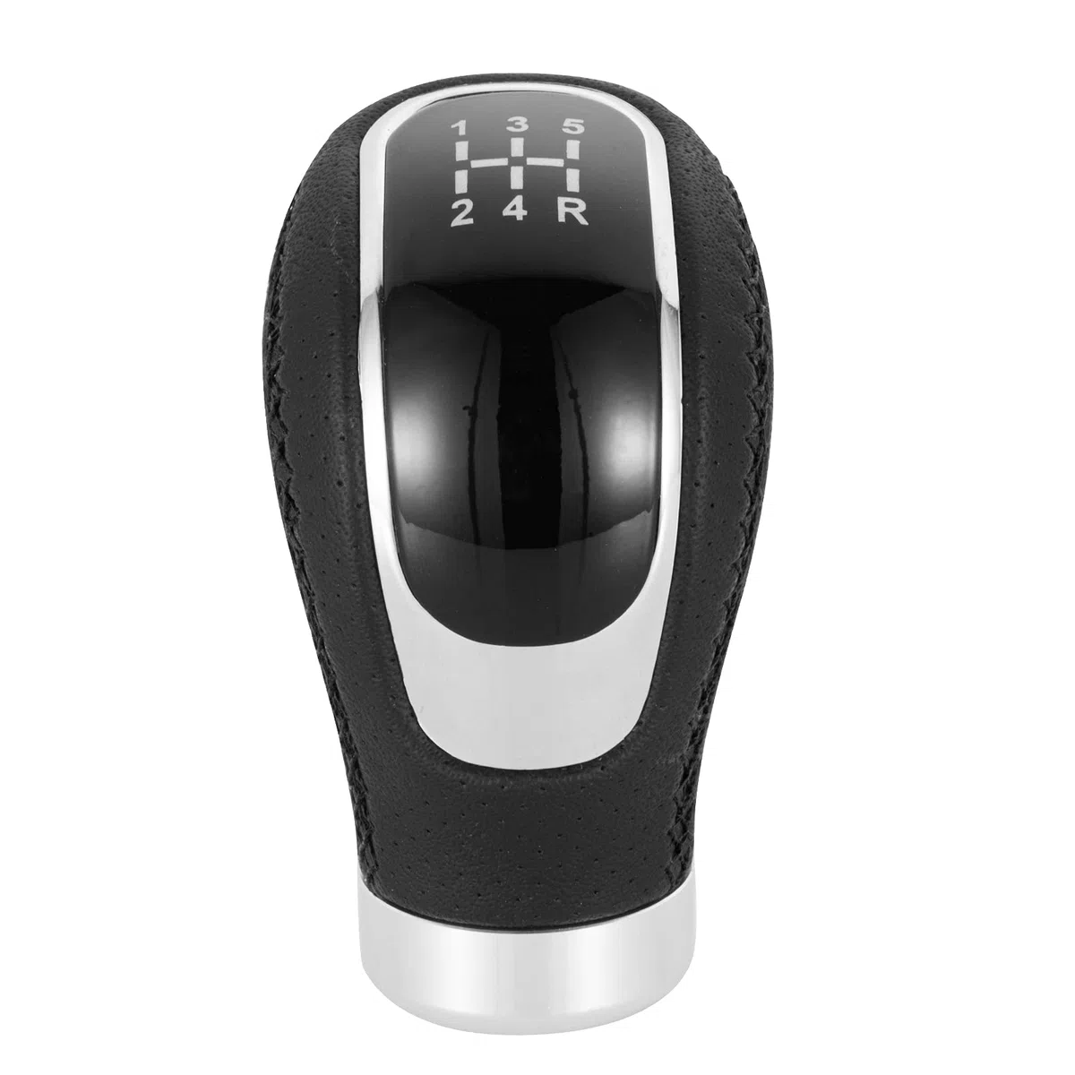 DOMENICA Pomello Leva Cambio Pelle Universale per Auto 5 Marce 6 Marce con 8mm 10mm 12mm Adattatori (Nero)