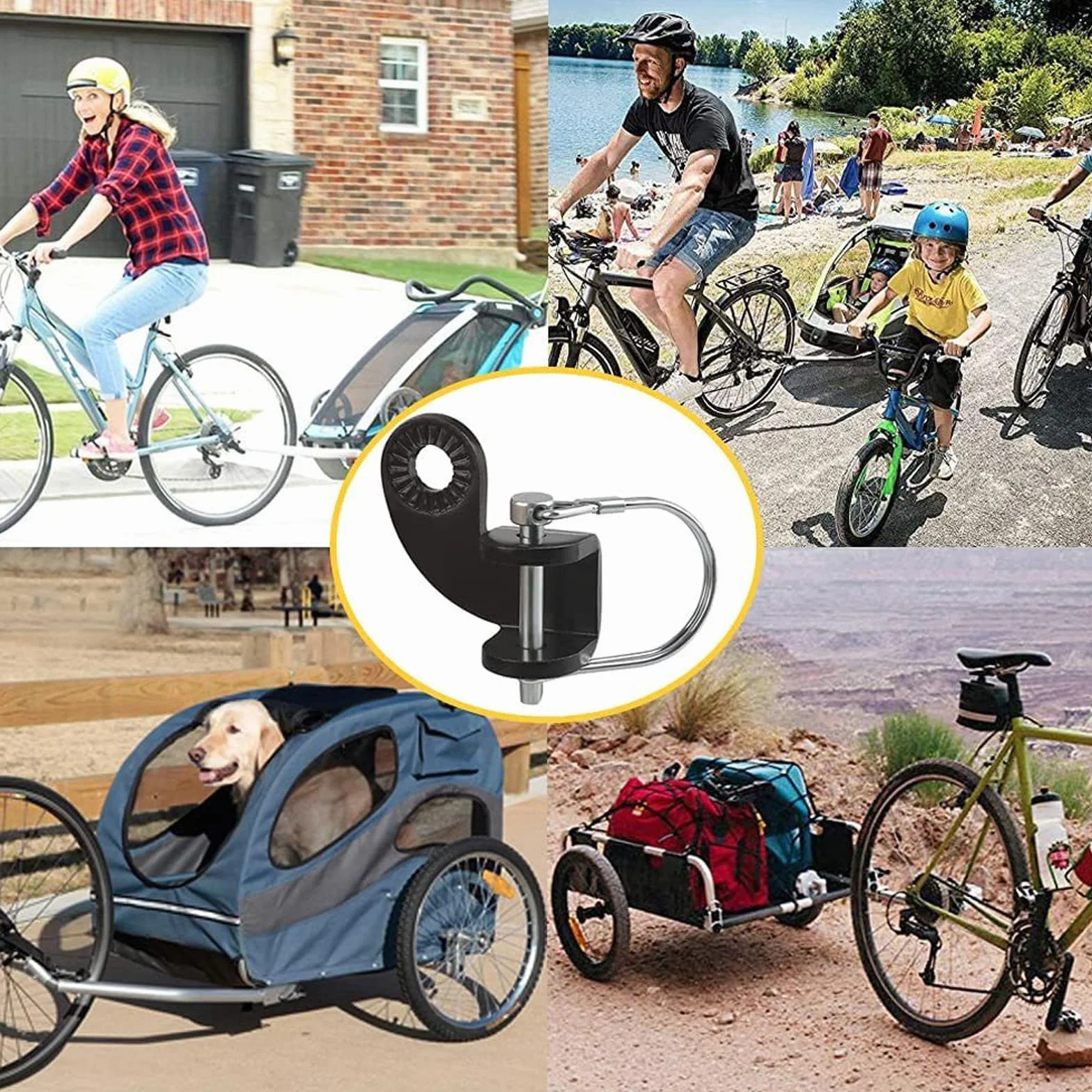 12.2MM Gancio Traino Bicicletta, Accoppiatore Traino Bicicletta Rimorchio Bambini, Carico e Animali Domestici Accessori Rimorchio Bicicletta Compatibili con il Gancio di Traino Burley