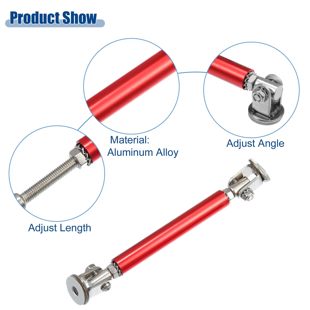 A ABSOPRO 3"-5" 75mm Auto Anteriore Paraurti Separatore Puntone Asta Rosso - 2pz