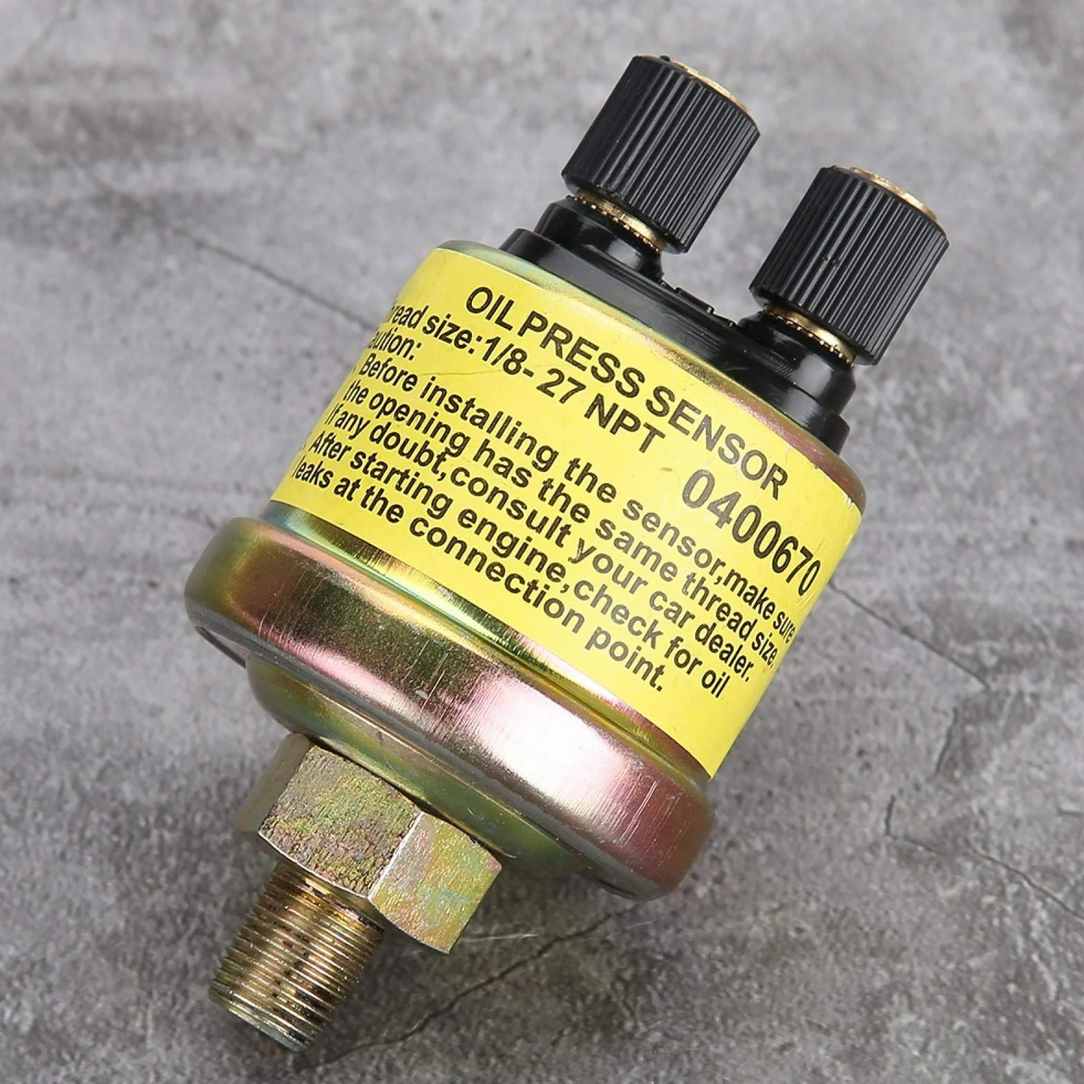 Yosoo Sensore di Pressione Olio Universale, 1/8 NPT, Ricambio per Manometro Motore