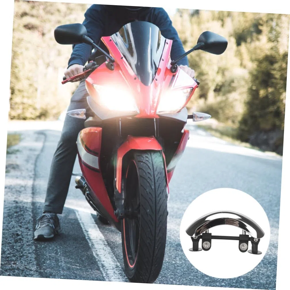 Specchietto Retrovisore Convesso per Moto Street Bike e Cruiser, Design in Abs e Cromo, Alta Definizione 180 Gradi, per Uso Personale e Professionale