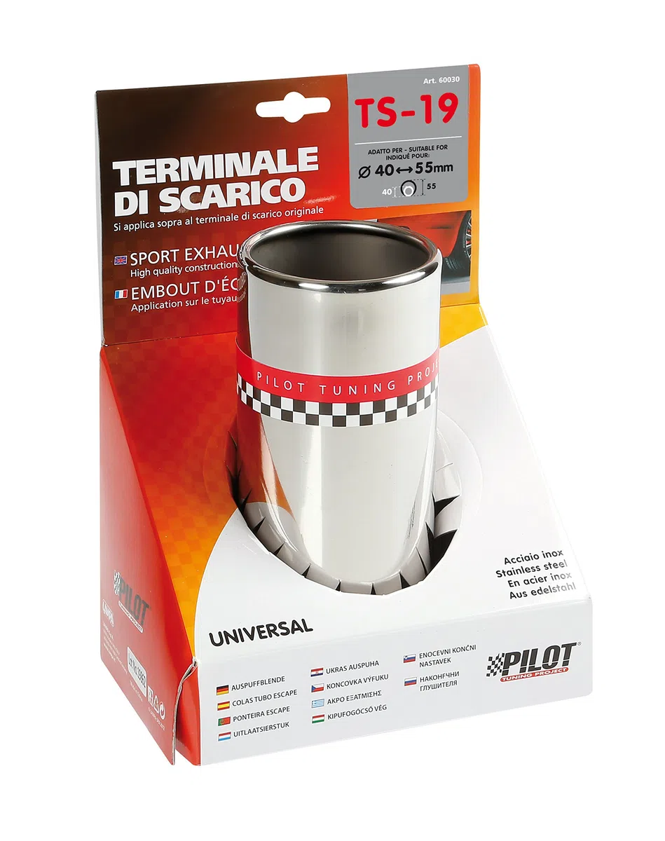Lampa 60030 TS-19 Pilot-4 - Terminale di scarico con finiture in acciaio inox, diametro 80 mm