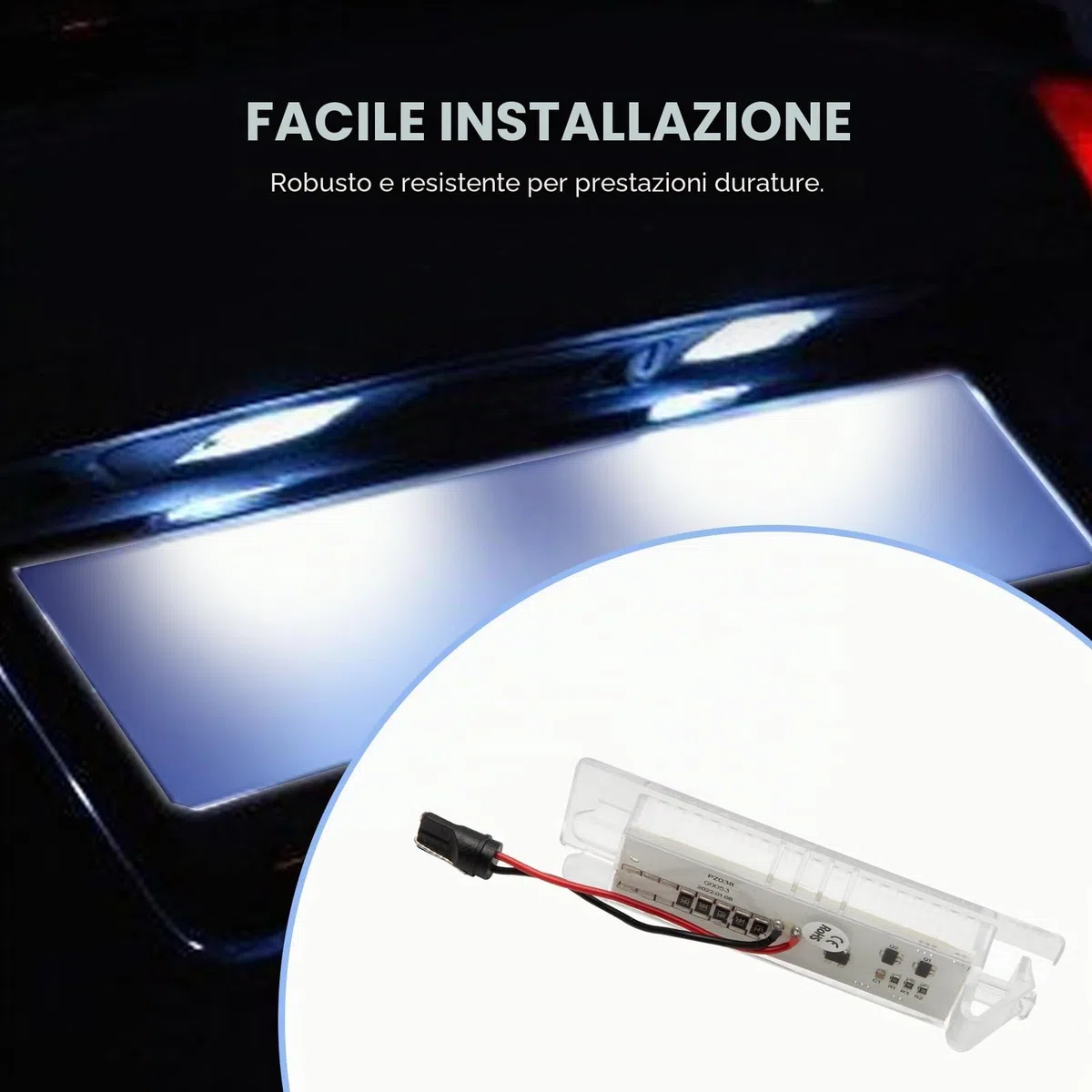 2 luci per targa Giulietta 940 per illuminazione targa 147 156 159 166 MiTo GT Spider Brera per Zafira B Astra H Corsa D Camaro Malibu Plug and Play GM20944894