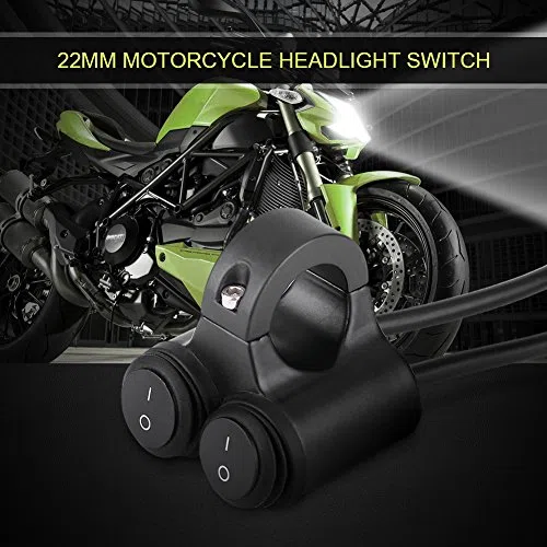 Interruttore del faro del manubrio del motociclo universale 22 mm - Manubrio Freno fendinebbia del clacson Interruttore del pulsante di comando doppio(B)