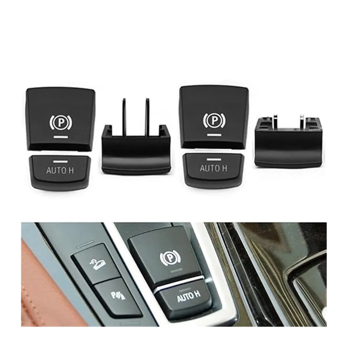 Attuatore Freno A Mano Dell'auto Auto Freno Stazionamento A Mano P Interruttore Tasto Copertura H Caps Per BMW 5 7 X3 X4 F Serie F01 F02 F10 F12 F15 F16 F25 F26(Model A)