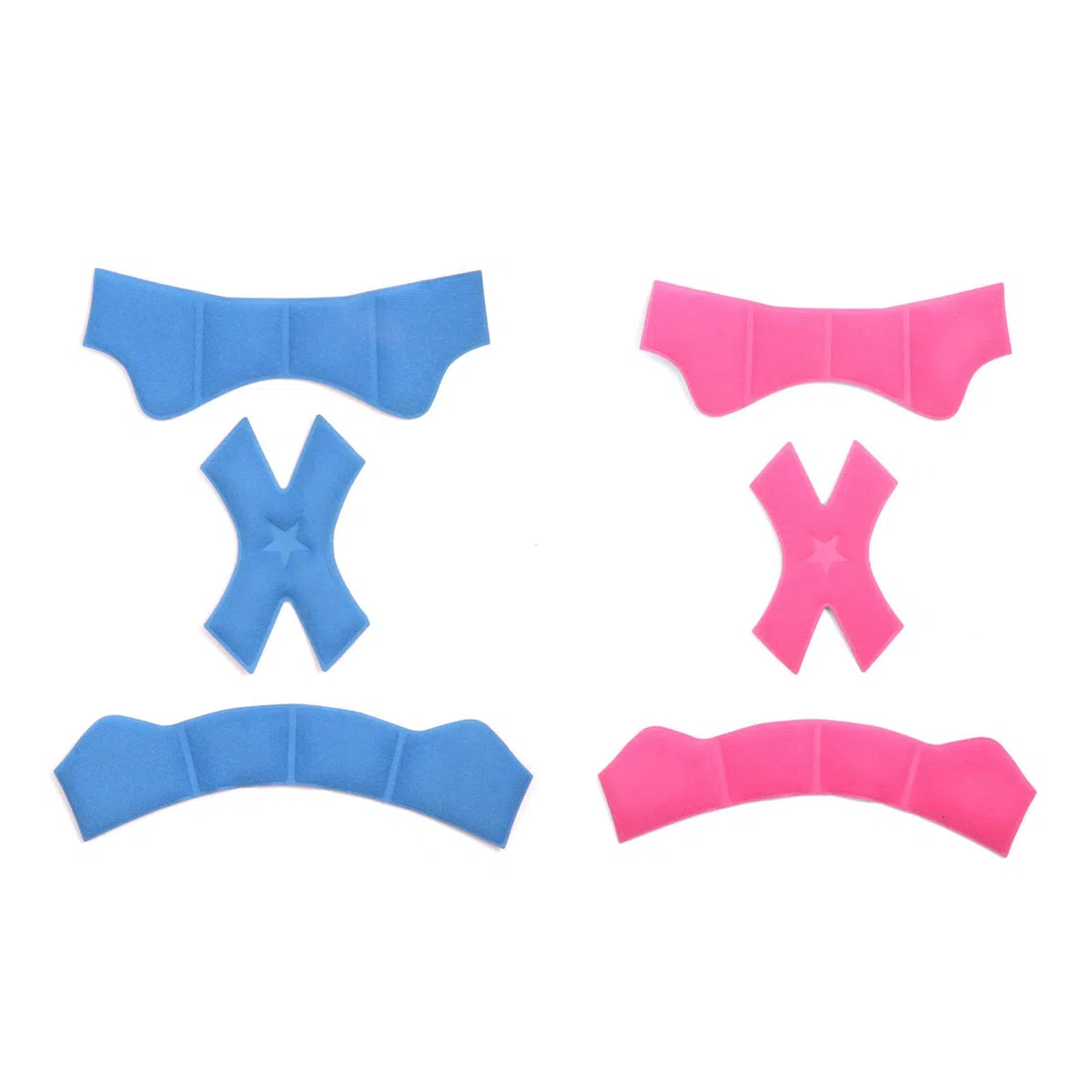 Kit cuscinetti in schiuma per casco con imbottitura interna in spugna sigillata blu-rosa fodera protettiva fodera protettiva set per moto, sport all'aria aperta, bici da equitazione