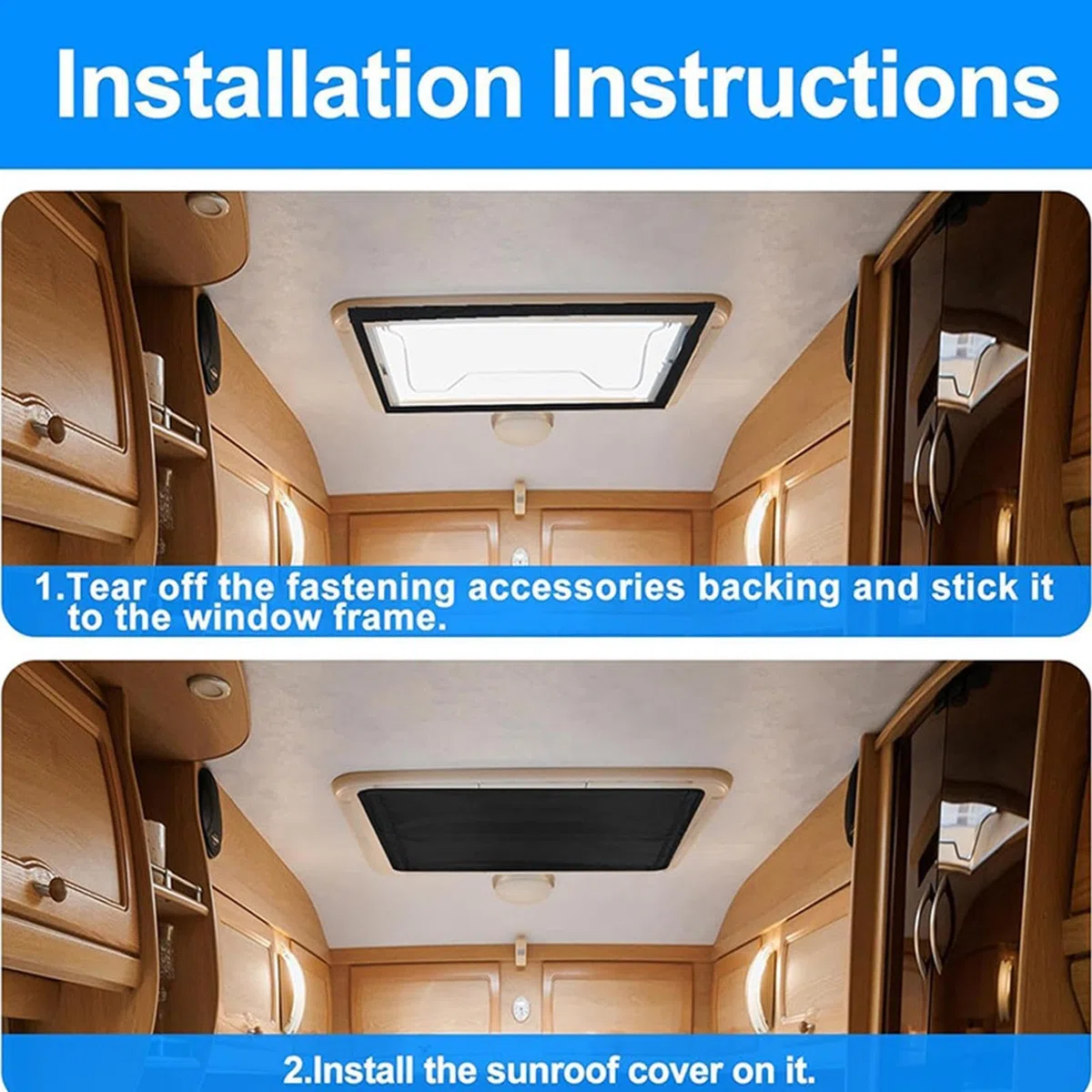 Tenda Oscurante Per Ventilazione Sul Tetto Del Camper - Foglio Di Alluminio Riflettente, Tessuto Oxford Copertura Isolante Per Finestra Per Lucernario Per Ventilazione Sul Tetto Del Camper | Protezion